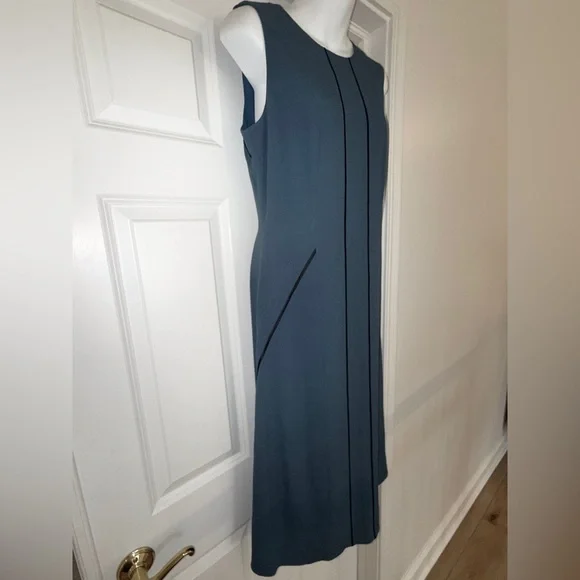 New With Tags Hugo Boss Women's Elegant Dimasia A-line Dress in Blue, Size 8 - Picture 3 of 13